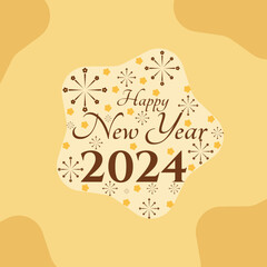 simple and attractive New Year’s greeting card for the year 2024