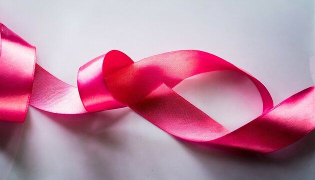 hot pink ribbon on white background elements image