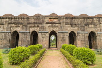 Fototapeta premium Gour bara duwari(12door) or bara sona masjid are the ruins of a small mosque that was the capital of the muslim nawabs of bengal in the 13th to 16th centuries in gaur, west bengal, India.