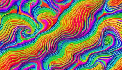 seamless psychedelic rainbow ridged topological map pattern background texture trippy hippy...
