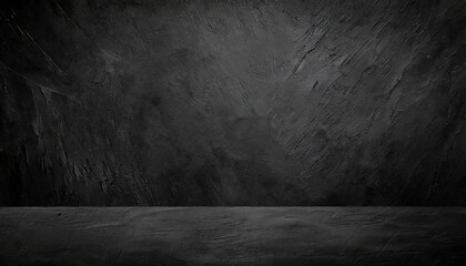 black wall texture rough background dark concrete floor or old grunge background with black