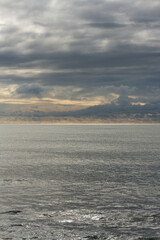 Thunderclouds over the sea. The approach of the storm. High quality photo