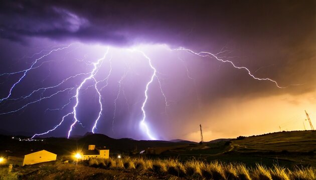 ray lightning electric storm strong electrical storm with a multitude of lightning and thunder lightning storm over fields of spain photography of lightning