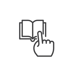 Reading book line icon