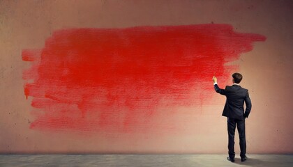hand drawn red gradient on wall