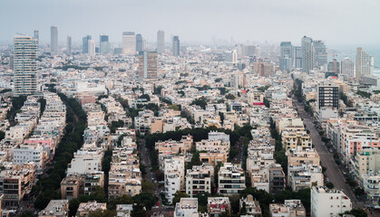 Tel Aviv city top panorama