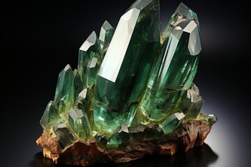 seraphinite mineral, on an isolated white background, Generative AI