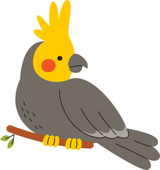 Corella Parrot Sitting On Twig