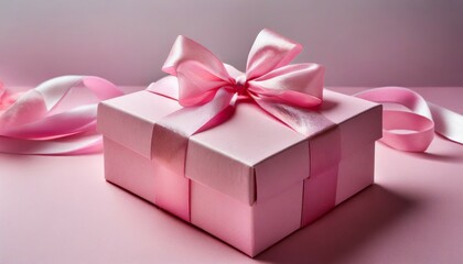 pink gift box on pink background