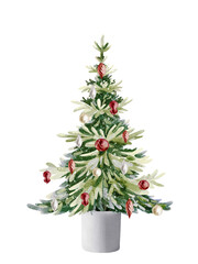 Christmas tree watercolor illustration
