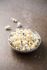 Homemade popcorn with sea salt