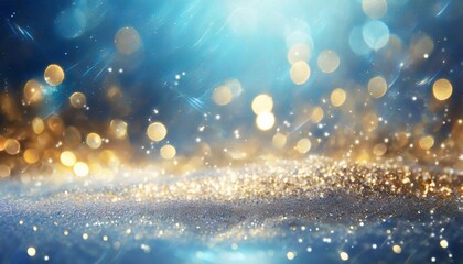 background of abstract glitter lights silver blue and gold de focused