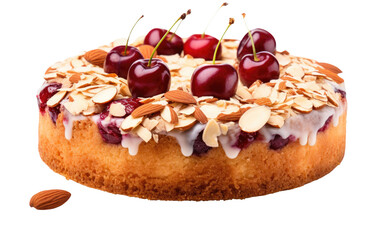 Cherry Almond Cake On Transparent PNG