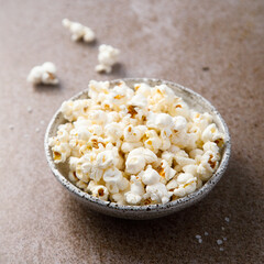 Homemade popcorn with sea salt