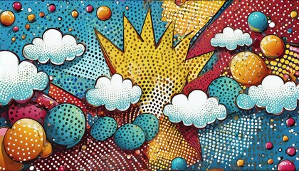 a pop art style with comic bubbles dots comic art illustration background