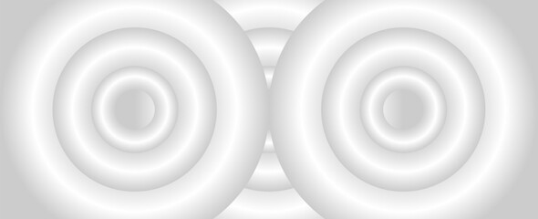 Gray white abstract 3d circle background. Dynamic shape composition. Vector