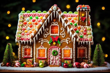 Fototapeta na wymiar house made of candies and gingerbread