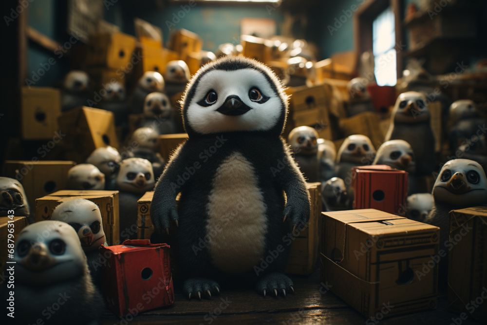 Poster Cubic creatures, such as pandas and penguins, make learning more relatable and enjoyable in this innovative digital education setting.