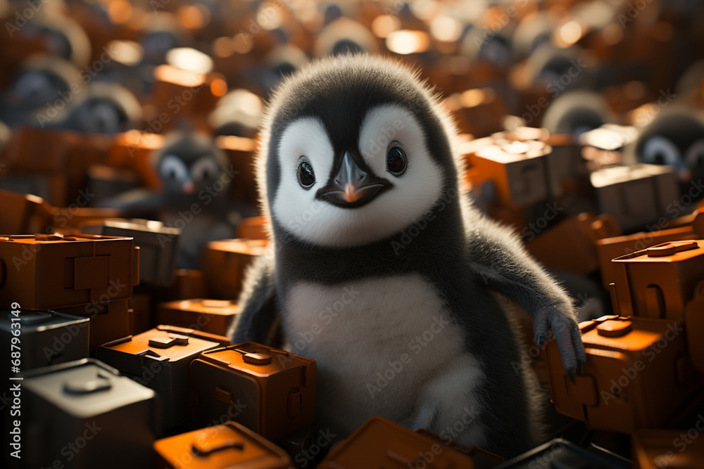 Fototapete cubic creatures, such as pandas and penguins, make learning more relatable and enjoyable in this inn
