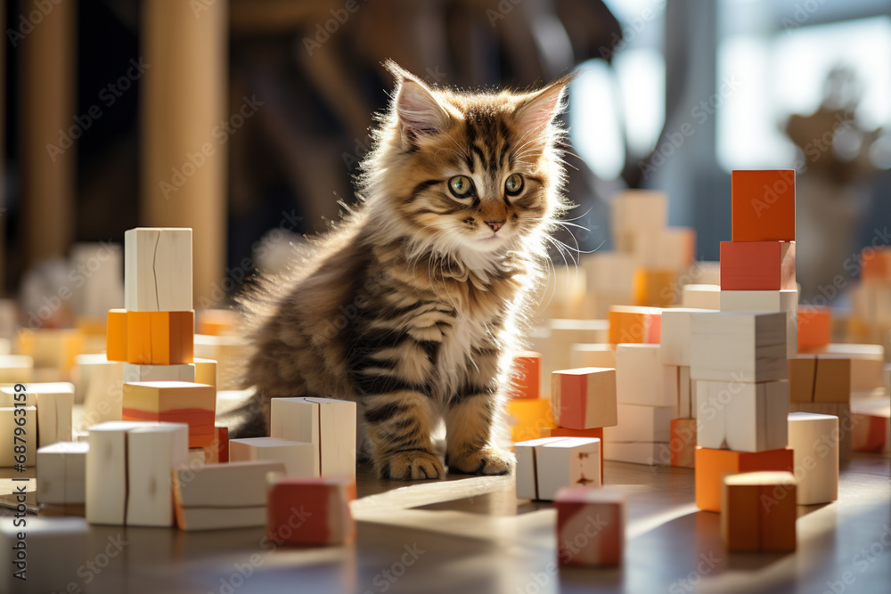 Aufkleber In this imaginative digital learning world, cubic animals act as learning companions, fostering a sense of connection and camaraderie.
