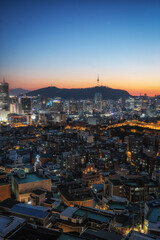 Sunset view over Seoul City