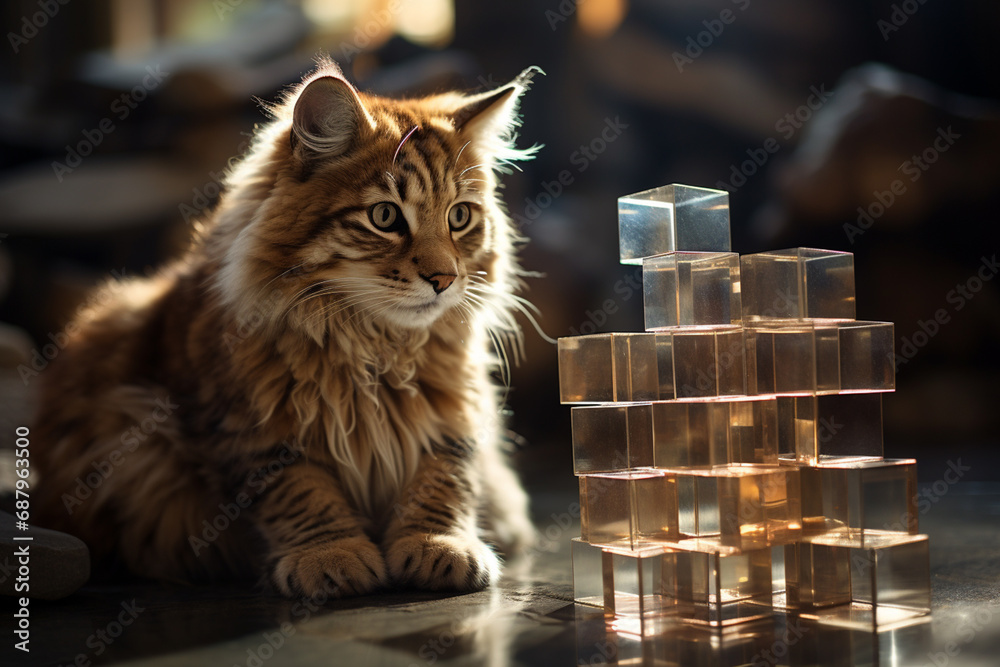 Poster in this digital realm, cubic animals become integral elements of the educational narrative, transfor