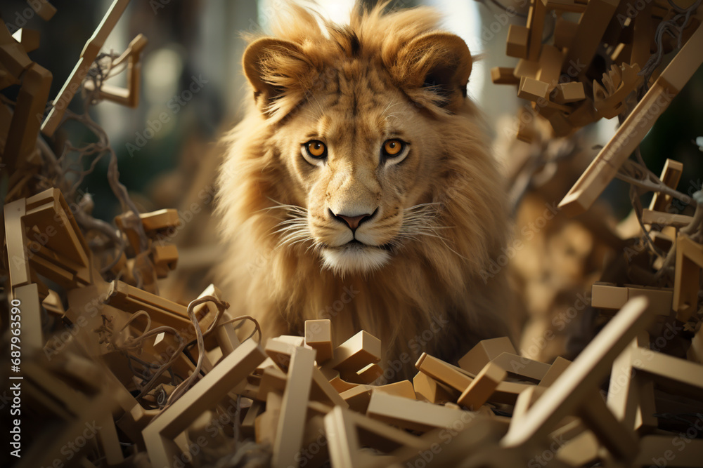 Leinwandbilder a digital menagerie of cubic animals transforms the learning experience into a visually stimulating 
