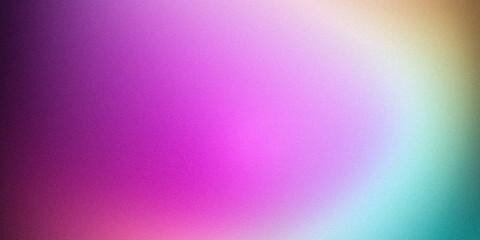 Pink azure yellow purple wavy wide background. Blurred pattern with noise effect. Grainy website banner desktop template digital gradient. Nostalgia style Christmas New Year Valentine Halloween Easter