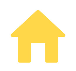 シンプルな黄色のホームアイコン - obrazy, fototapety, plakaty