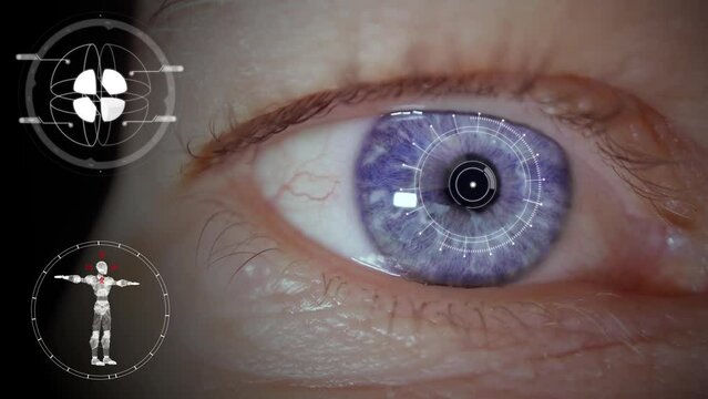Eye Vision Ophthalmology diagnostic with a modern machine. Futuristic Medical Examination