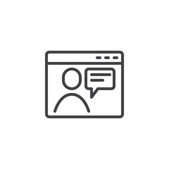 Online tutoring line icon