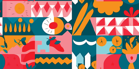 geometric shapes, geometry graphics and abstract background vector. Geometry grid pattern banner vivid presentation illustration