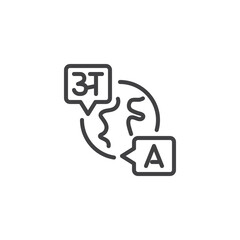 Language translation line icon