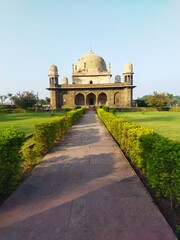 A beautiful and best tourist place in Burhanpur, Madhya Pradesh, India. A black Taj Mahal or kala Taj Mahal front view. Famous tomb