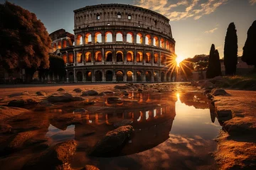 Foto op Canvas File ID(s): 687966207, 687966179, 687966016 - Original name(s): Roman Colosseum at sunrise, Generative AI.jpeg, Roman Colosseum at sunrise, Generative AI 03.jpeg, Roman Colosseum at sunrise, Generativ © Shooting Star Std