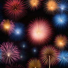 Naklejka premium fireworks on the sky