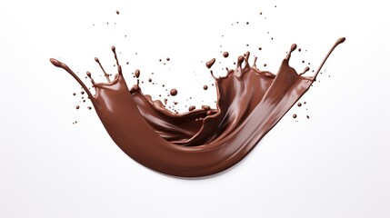 Chocolate Splash Isolated on the White Background
