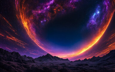 The colorful life of space, fantasy. AI	
