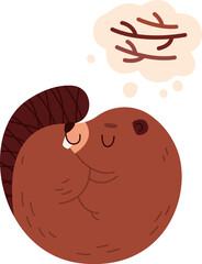 Beaver Sleeping And Dreaming