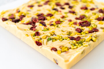 Cranberry pistachio fudge