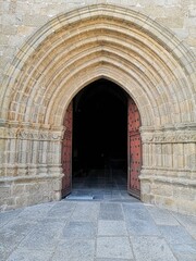 Romanesque façade of the Church of the Assumption in El Barco de Avila