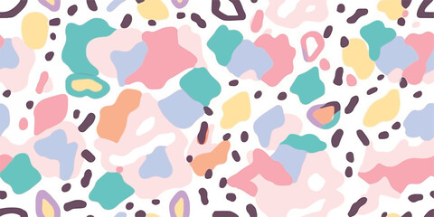 Hippie psychedelic seamless pattern. Vector nostalgic retro 60s groovy print. Vintage wavy background. Textile and surface design with old fashioned hand drawn naive geometric print