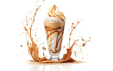 Caramel Swirl Milkshake On Isolated Background