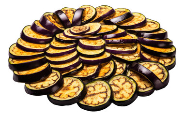 Exquisite Eggplant Slices On Isolated Background