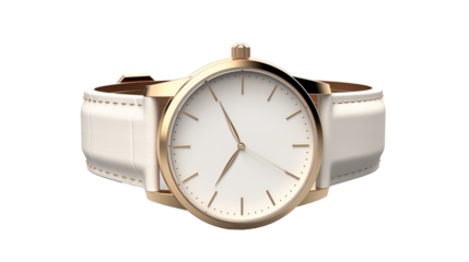 an image of a classic and timeless wristwatch with a white face on white.