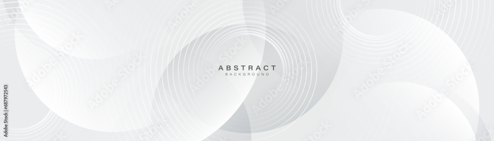 Canvas Prints abstract white background with glowing circle lines. modern elegant white and gray geometric shape d