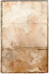 Fototapeten Alte Leinwand - Rückseite einer Landkarte mit Wasserflecken Stockflecken - starke Gebrauchsspuren © tobiasott