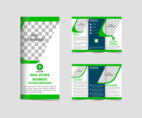 Real estate Tri fold brochure design template Modern editable and  resizable