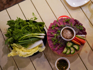 Choiju Lao Food salad with vegetables and cheese