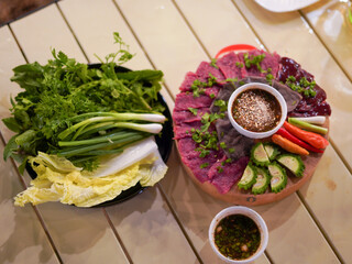 Choiju Lao Food salad with vegetables and cheese